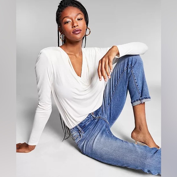 NWT Jeannie Mai X INC Bianca Cowlneck Bodysuit, Size XS - Picture 1 of 16